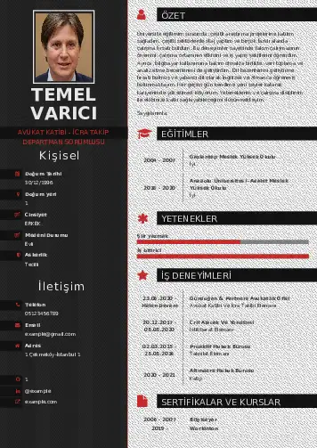 Hukuk Sekreteri Cv Örnekleri cv indir